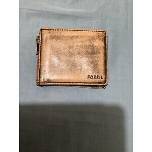 Fossil Wallet Mens Bifold Leather Zip Coin Pocket ID Window Organizer